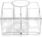 BINO 'The Heiress' 6 Compartment Jewelry and Makeup Organizer, Clear and Transparent Cosmetic Beauty Vanity Holder Storage