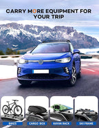 Roof Rack Cross Bars 220lbs Compatible with Volkswagen VW ID4 ID.4 2021-2026, Lockable Heavy Duty Aluminum Roof Rails Crossbars Cargo Canoe Black Rooftop Cargo Carrier.