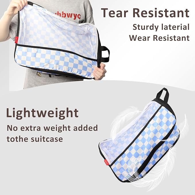 U+U 8 Set Compression Packing Cubes - Ultralight Travel Organizers with Laundry Bag and Cosmetic Bag, Space-Saving Suitcase O