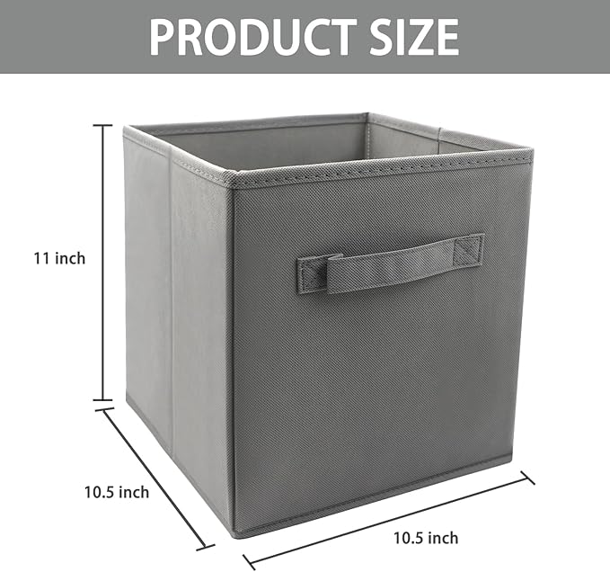 EBIGIC storage bins collapsible storage bins，cube storage organizer （Pack of 3） 10.5*10.5*11inch，For home and office Collapsi