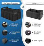 Femuar Car Trunk Organizer, Trunk Storage Organizer with 72L Large Capacity Waterproof Collapsible and 11 Pockets, Trunk Organizer for Suv