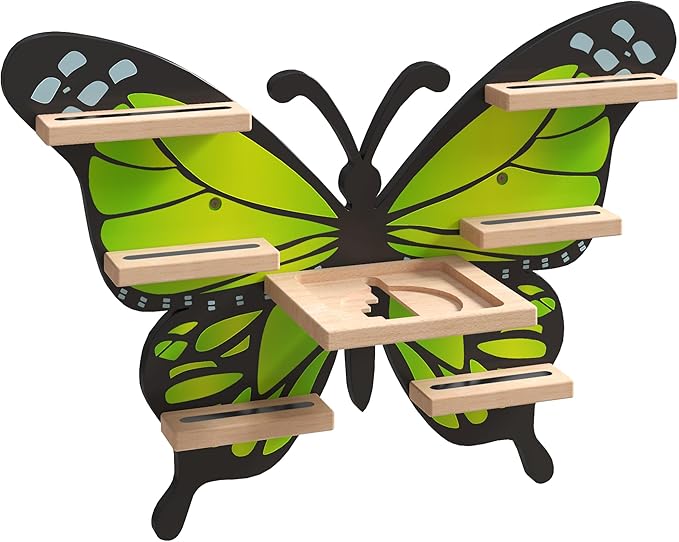 Green Butterfly Tonie Shelf for Tonie and Box - Magnetic Wooden Floating Shelf for Figure Storage,Cute Tonie Wall Shelf for 1