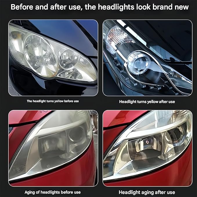Headlight Restoration Kit, Headlight Cleaner and Restorer, No Power Tools Needed, Spray & Wipe, Restores to Like-New (2pc)