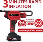 Portable Tire Inflator 20V Cordless Handheld Car Drill Air Pump Mini Air Compressor DC 12V 150PSI with Rechargeable Battery, Auto Shut Off, LED, Digital Pressure Gauge for Cars Bikes