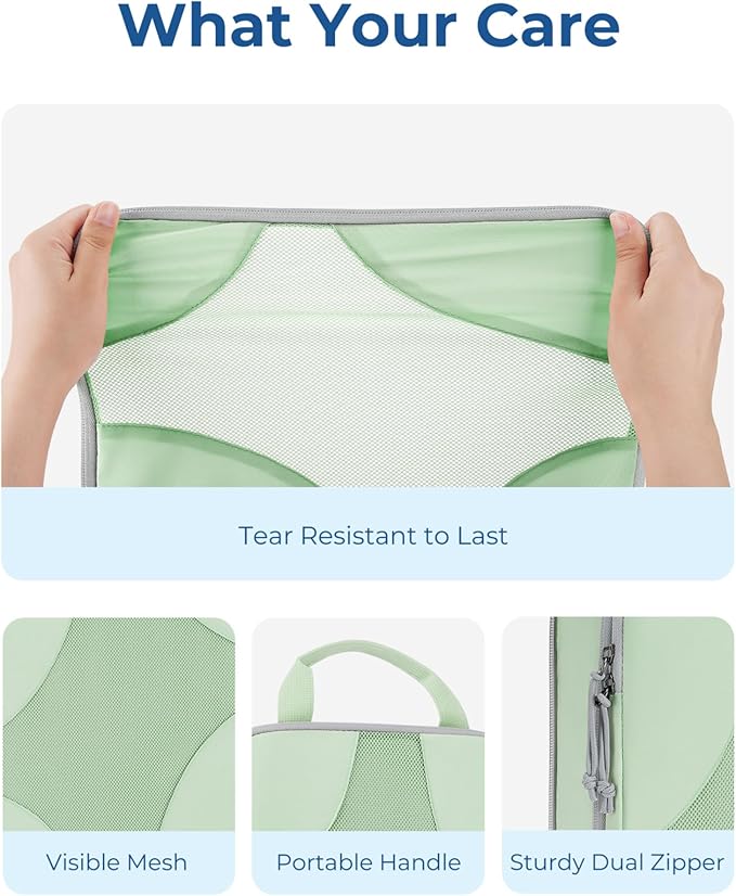 BAGSMART Compression Packing Cubes for Travel, Compressible Luggage Organizer for Cruise Ship, Lightweight Travel Essentials 