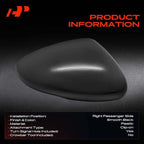 A-Premium Passenger Side Rearview Mirror Cover Cap - Compatible with Honda Accord 2018-2024 - Smooth Black, with Turn Signal Hole