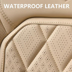 Coverado Front Seat Covers, Luxury Faux Leather Waterproof Seat Cover, Beige Car Seat Protector, Car Seat Cover Front Seats, 
