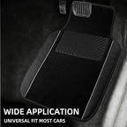 NBTEPEM Waterproof Universal Fit Car Floor Mats, Faux Leather Sporty Car Carpet Mats with Anti-Slip Nibbs Backing & Driver Heel Pad Fit for SUV, Vans, Sedans, Trucks, Set of 4 (Black with Gray line)