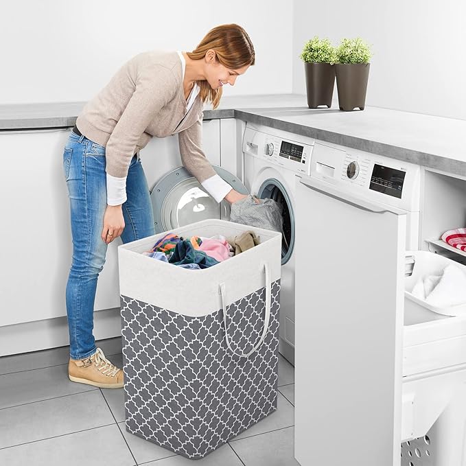 StorageRight Laundry Basket Hamper Large Collapsible Laundry Hamper with Easy Carry Handles，Freestanding Clothes Hampers for 