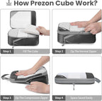 Compression Packing Cubes for Travel, Lightweight Vacation Travel Essentials, Travel Accessories for Suitcase Organizer Bags 