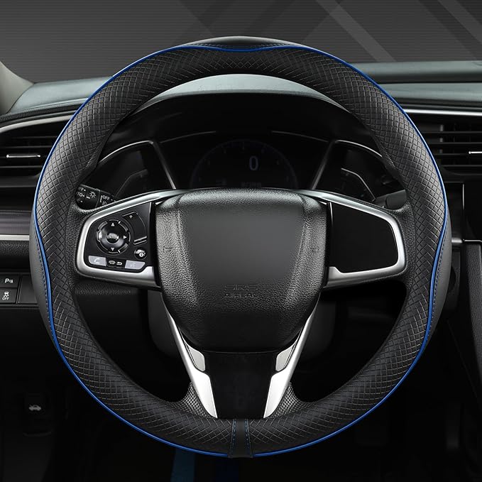 West Llama Microfiber Leather Car Steering Wheel Cover for Honda Accord Civic CR-V HR-V Pilot Fit Passport Odyssey,Sport Styl
