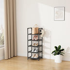LANTEFUL Narrow Shoe Rack 5 Tier Shoe Shelf Storage for 5-10 Pairs Shoe and Boot, Sturdy Shoe Storage Space Saving Corner Sho
