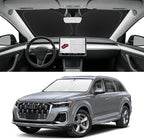 Custom Fit Windshield Sun Shade for Audi Q7 2017-2026, Blocks UV & Heat, Front Window Sunshade Accessorie, Easy Fold & Store Keep Your Car Cooler