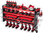 VEVOR Power Tool Organizer Wall Mount, 4-Layer Storage Rack with 8 Drill Holders, Tools Holder and Storage Rack with Side Peg