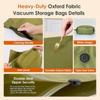 Vacuum Storage Bags with Electric Pump & Hand Compression, 4 Pack Heavy Duty Vacuum Seal Bags for Clothing, Bedding, Space Sa