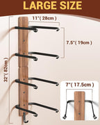 Midukit Cowboy Hat Rack for Wall, Cowboy Hat Holder for 4 with Hooks,Wooden Rustic Metal Hanger for Wall with Pine Board,West