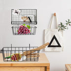 4 Pcs Gridwall Accessories 9"x4"x3" Hanging Basket Wall Mounted Grid Plate Wire Basket for Kitchen Grid Plate Wall Mounted St