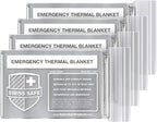 Swiss Safe 4 Pack Mylar Emergency Blankets for Survival - Compact & Insulated for Cold Weather - Designed for NASA, Outdoor, 