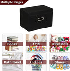 STOREONE Fabric Storage Cube Bins Foldable Organizer Container Collapsible Basket with Lids and Metal Handles, for Home, Bedr
