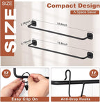 Hat Rack Wall Mount 24 Baseball Caps, Modern Metal Hook with 12 Clips and 12 Hooks Holder Storage Display for Closet Bedroom 