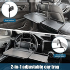 Black 2-in-1 Car Steering Wheel Laptop Holder & Backseat Tray with Adjustable Multipurpose Desk Car Accessories for Eating, Writing, Laptop Work with Cup Holder - Ideal for Constant Travelers