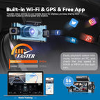 4K DashCam for Cars,4 Channel Car Dash Cam Front and Rear Inside with Voice Control,5G WiFi GPS, Night Vision, G Sensor, WDR,