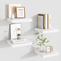 Fun Memories Floating Shelves for Wall - 9.3 Inch Square Shelves with Invisible Brackets, White Small Wall Shelf for Living R