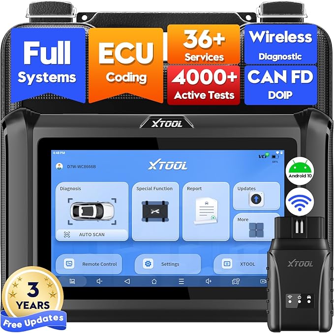 XTOOL D7W Wireless OBD2 Scanner Diagnostic Tool 2026 AI-Assisted Bidirectional Scan Tool Upgraded of D7/D7S/D7BT, ECU C0ding,