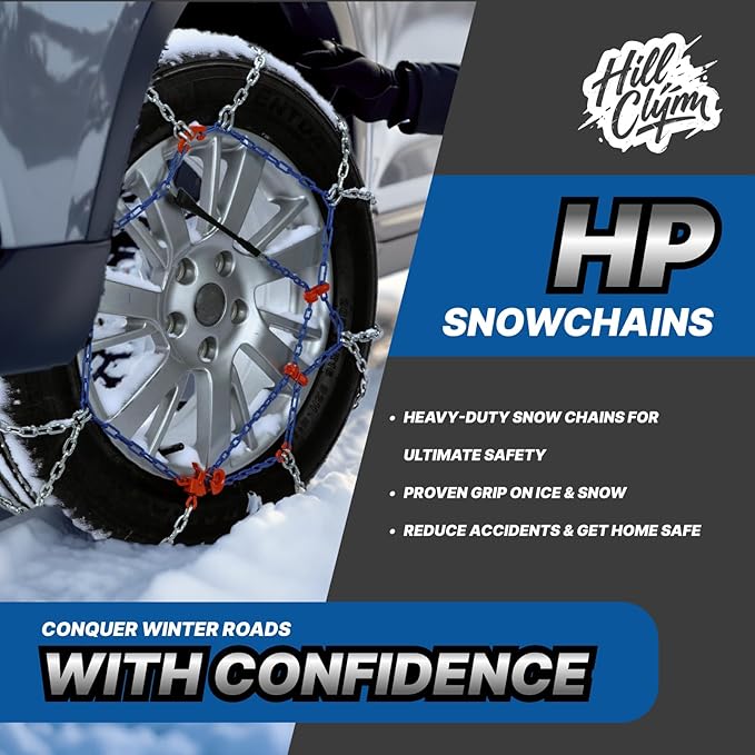 Snow Chains for Car Tires, Tire Chains for Passenger Cars, Sedan, SUVs, Quick Fit & Easy Installation Snow Tire Chains, Porta