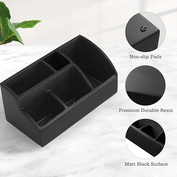 Luxspire Bathroom Counter Organizer, Toothbrush Holder for Bathroom 5 Slot, Large Bathroom Countertop Organizer Storage Marbl