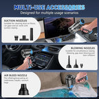 KMM Handheld Car Vacuum Cleaner, 16000PA Air Duster & Vacuum Cleaner, 120W High Power Hand Held Vacuum Cordless, Portable Vac
