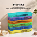 novelinks Plastic Clear Storage Containers for Organizing, Craft Storage Organizers and Stackable Storage Bins with Lids for 