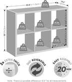 Furinno Cubic Closet Organizers and Storage, 6-Cube Closet Organizer, Open Shelf Closet Storage, Extra Thick Frame for Wardro