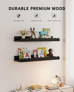 Shario Nursery Shelves (Black, 16.5 Inches)