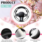 SuperKaKa Car Steering Wheel Cover 2024, Universal Auto PU Cute Breathable Slip-Proof Comfort Imitation Leather Protector Car