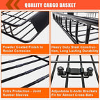 Roof Rack Carrier Carrier Basket 65"*39"*6"+Waterproof Bag 20 Cubic Feet(51"*40"*17"),and Cargo Net with Attachment Hooks,Ratchet Straps.200 Lbs Capacity,Universal Rooftop small Size Roof Rack