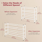 Tajsoon Expandable Shoe Rack for Closet 4 Tier, 29“-41“Adjustable & Stackable Shoe Shelf Storage, Metal Shoe Rack Organizer f
