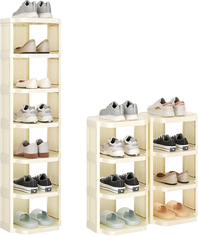 Kitstorack Vertical Shoe Rack: 8 Tiers Stackable Shoe Rack for Closet DIY Free Standing Shoe Organizer Small Shoe Shelf for S