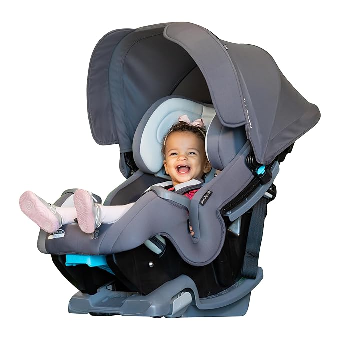 Baby Trend Cover Me™ 4-in-1 Convertible Car Seat, Scooter – Built-in Canopy, 4-Stage Growth System, Plush Comfort Padding, Mu