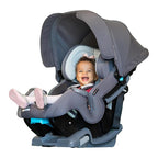 Baby Trend Cover Me™ 4-in-1 Convertible Car Seat, Scooter – Built-in Canopy, 4-Stage Growth System, Plush Comfort Padding, Mu