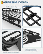Garvee Universal Roof Rack Cargo Carrier Basket, 200 Lbs Capacity Rooftop Cargo Rack, Car Top Luggage Holder Basket Heavy Duty for SUVs, Trucks, Vehicles