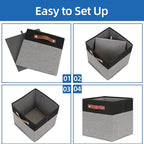 Temary 11 x 11 Cube Storage Bins Fabric Storage Cubes for Shelf, Closet, 4 Pack Cube Basket for Clothes, Storage Cube Bins wi