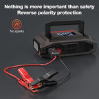 6000A UltraSafe Jump Starter with 160PSI Air Compressor, 12V Car Battery Booster, Portable Jump Box, Power Bank & Jumper Cables, LED Display, LED Light, for 10L Gas & 10L Diesel Engines
