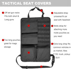 Tactical Car Seat Back Organizer with Molle Panel Vehicle Gun Holder- Seat Back Storage Cover with Gun Rack for Rifle Hunting Universal Fit SUV Truck MPV Pickup (2 Packs)