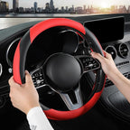 Car Steering Wheel Cover, Leather Steering Wheel Cover,Universal 15 inch Anti-Slip Comfortable Steering Wheel Covers Men Wome