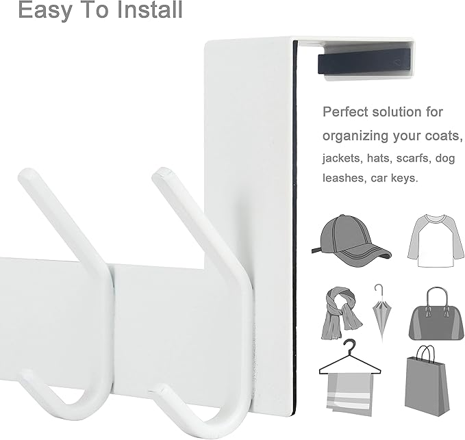 WEBI Over The Door Hooks for Hanging,Over The Door Towel Rack,Over Door Coat Hanger Over Door Coat Rack for Hanging Towels,Ha