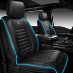 CAR PASS LED Lights Nappa Leather Car Seat Covers Front Seats, Waterproof Seat Cover for Cars Variable RGB Lights with DIY Mu