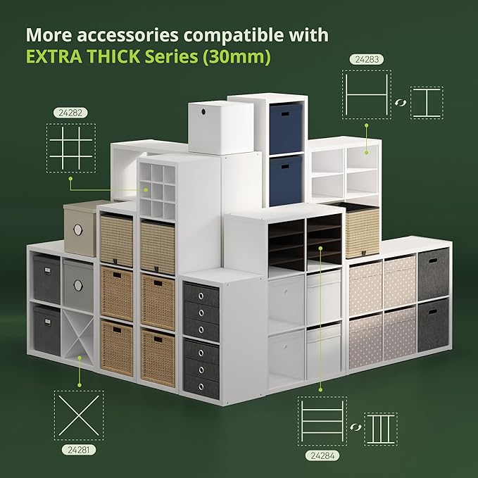 Furinno Cubicle Book Shelf, 5-Cube Bookshelf, Extra Thick Horizontally & Vertically Reversible Bookcase with Open Back, 14.6"