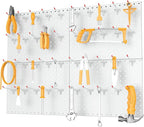 TORACK Metal Pegboard Panels and Hooks for Garage, Workbench, Shop, Shed Tool Organizer Peg Board with 1/8" & 1/4" Holes, Mod