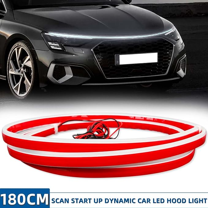 DREAMIZER 71" Dynamic Scan Start Up Car LED Under Hood Light Strip Glow Daytime Running Light(White)